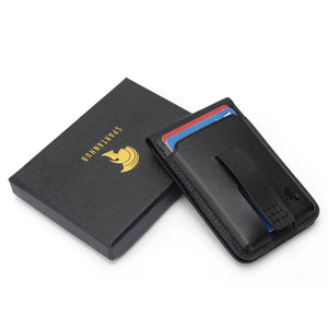 SPARTANHUB MagSafe Wallet – Leder-Kartenetui mit Magnetclip in Geschenkverpackung