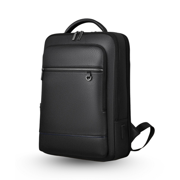 Schwarzer minimalistischer Herren-Rucksack „Slim Pack“ von SPARTANHUB – modernes, schlankes Design mit Reissverschluss-Fronttasche und Tragegriff.