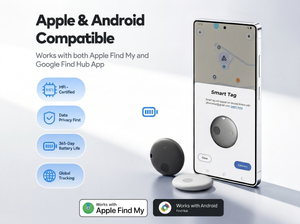 SPARTANHUB Smart Finder mit Google Find Hub auf Android – MFi-zertifiziert, 365 Tage Batterie, globales Tracking