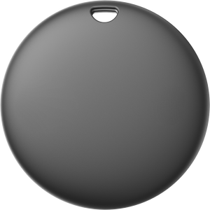 Rückseite des SPARTANHUB Smart Finder in Schwarz mit Befestigungsöse
