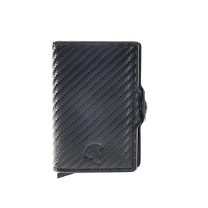 SPARTANHUB Tracker Wallet – RFID-geschütztes Slim Wallet in Carbon-Optik mit AirTag-Halterung, stilvolles Design.
